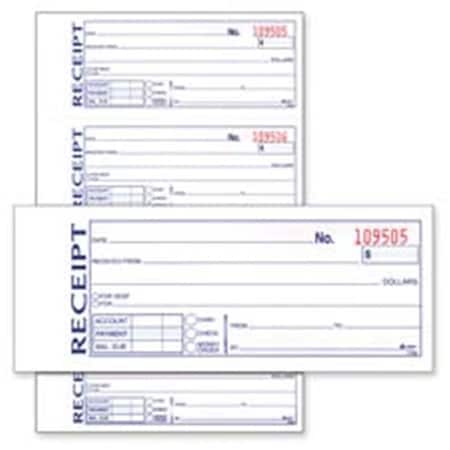 Adams Business Forms ABFDC2501 Money-Rent Receipt Bk- Tape Bound- 2-Part- 2-.75in.x5-.38in.- 50-BK